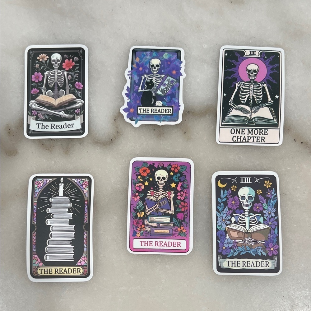 Skeleton Reader Mystic Waterproof Sticker Set